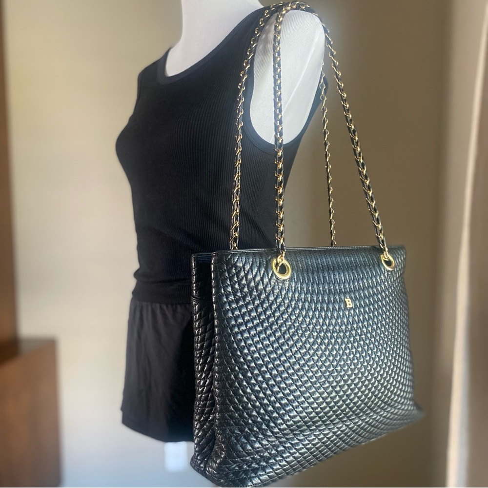 Bally Quilted Matelasse Leather Chain Shoulder Tote